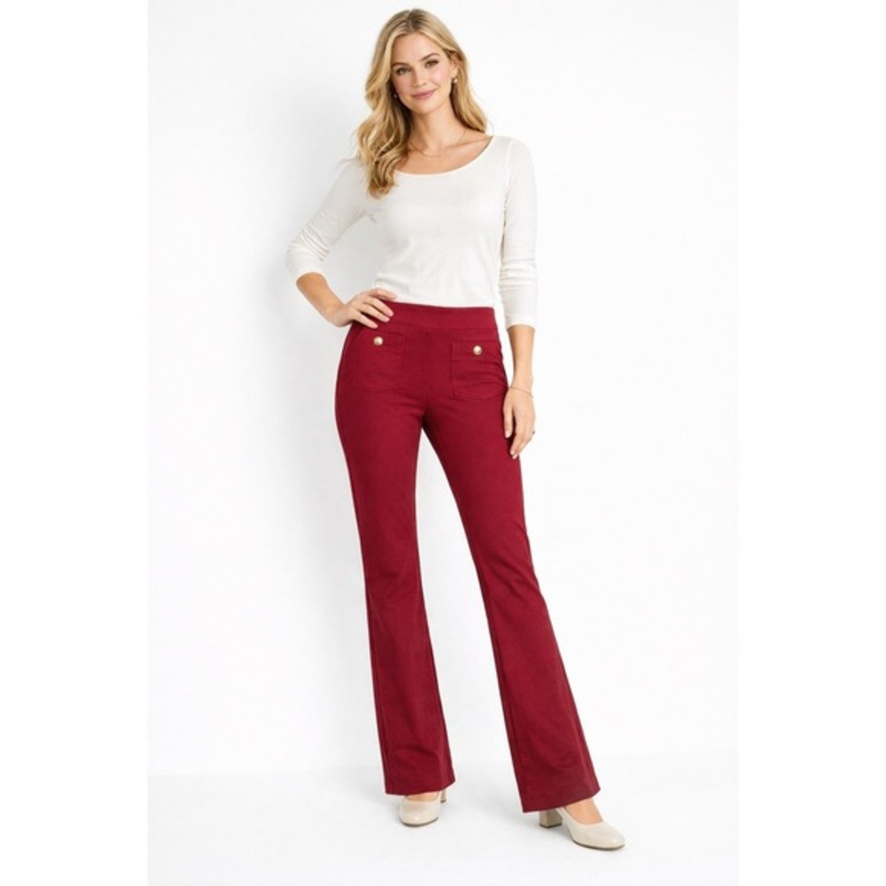Montgomery Post Petite Bootcut Presentation Ponte Pant Women L‎ Red NWT